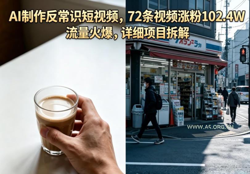 AI制作反常识短视频，72条视频涨粉102.4W，流量火爆，详细项目拆解